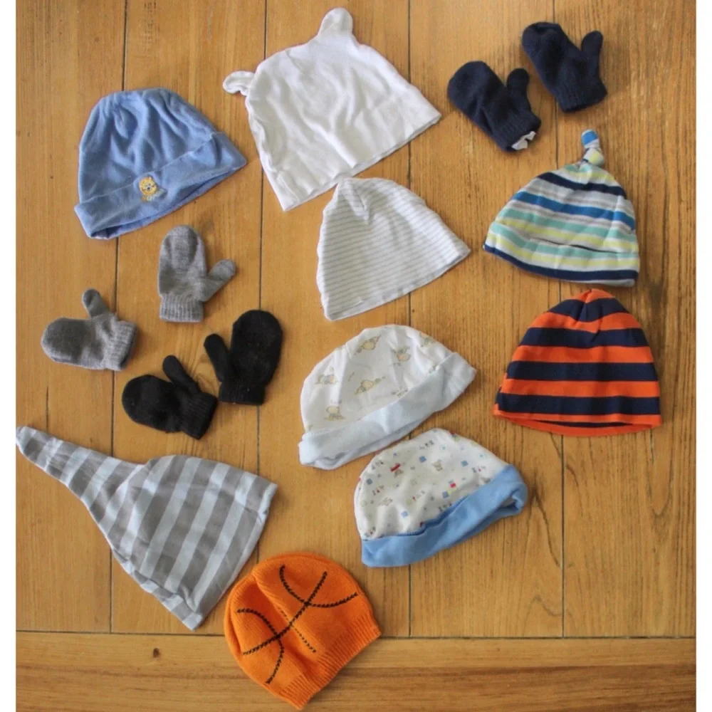Baby Newborn Hat and Mittens Lot Winter Bundle
